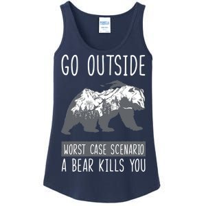 Funny Bear Camping Ladies Essential Tank