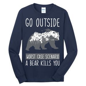 Funny Bear Camping Tall Long Sleeve T-Shirt