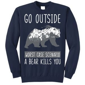 Funny Bear Camping Tall Sweatshirt