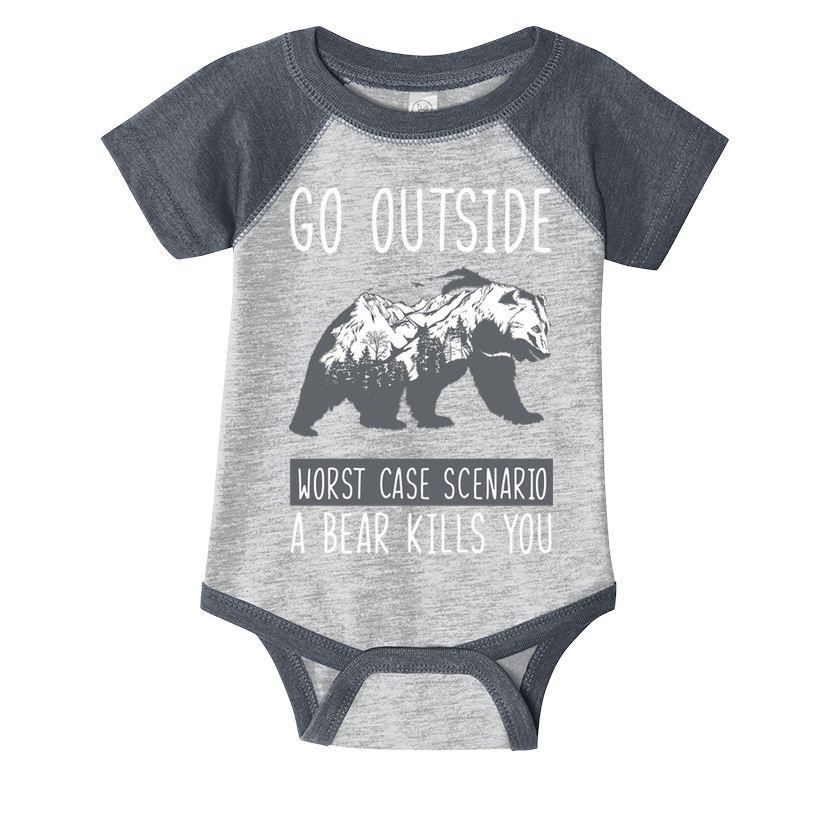 Funny Bear Camping Infant Baby Jersey Bodysuit