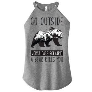 Funny Bear Camping Women's Perfect Tri Rocker Tank