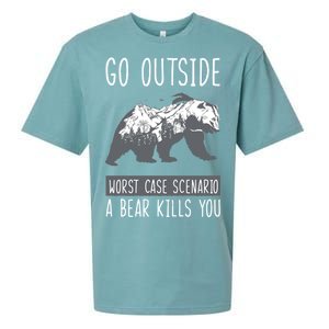 Funny Bear Camping Sueded Cloud Jersey T-Shirt