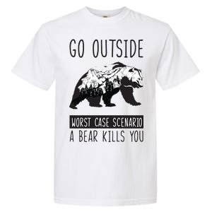 Funny Bear Camping Garment-Dyed Heavyweight T-Shirt