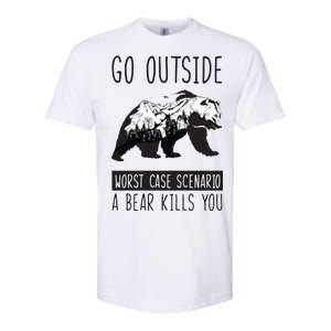 Funny Bear Camping Softstyle CVC T-Shirt