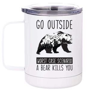 Funny Bear Camping 12 oz Stainless Steel Tumbler Cup