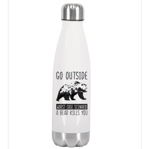 Funny Bear Camping Stainless Steel Insulated Water Bottle