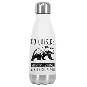 Funny Bear Camping Stainless Steel Insulated Water Bottle