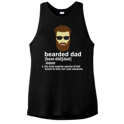 Funny Bearded Dad Definition  Ladies PosiCharge Tri-Blend Wicking Tank