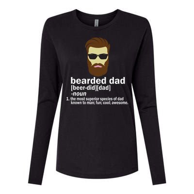 Funny Bearded Dad Definition  Womens Cotton Relaxed Long Sleeve T-Shirt