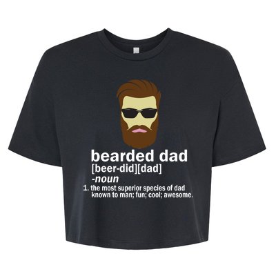 Funny Bearded Dad Definition  Bella+Canvas Jersey Crop Tee