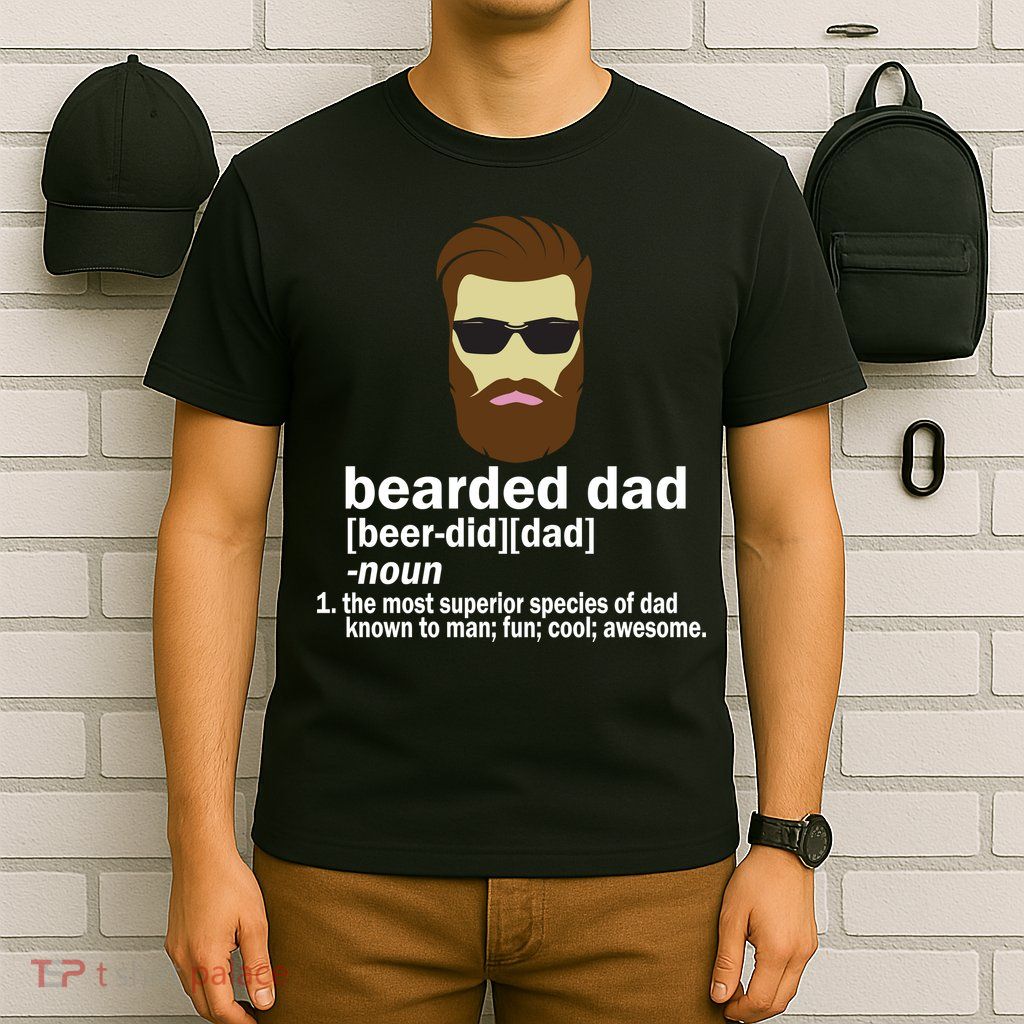 Funny Bearded Dad Definition  T-Shirt