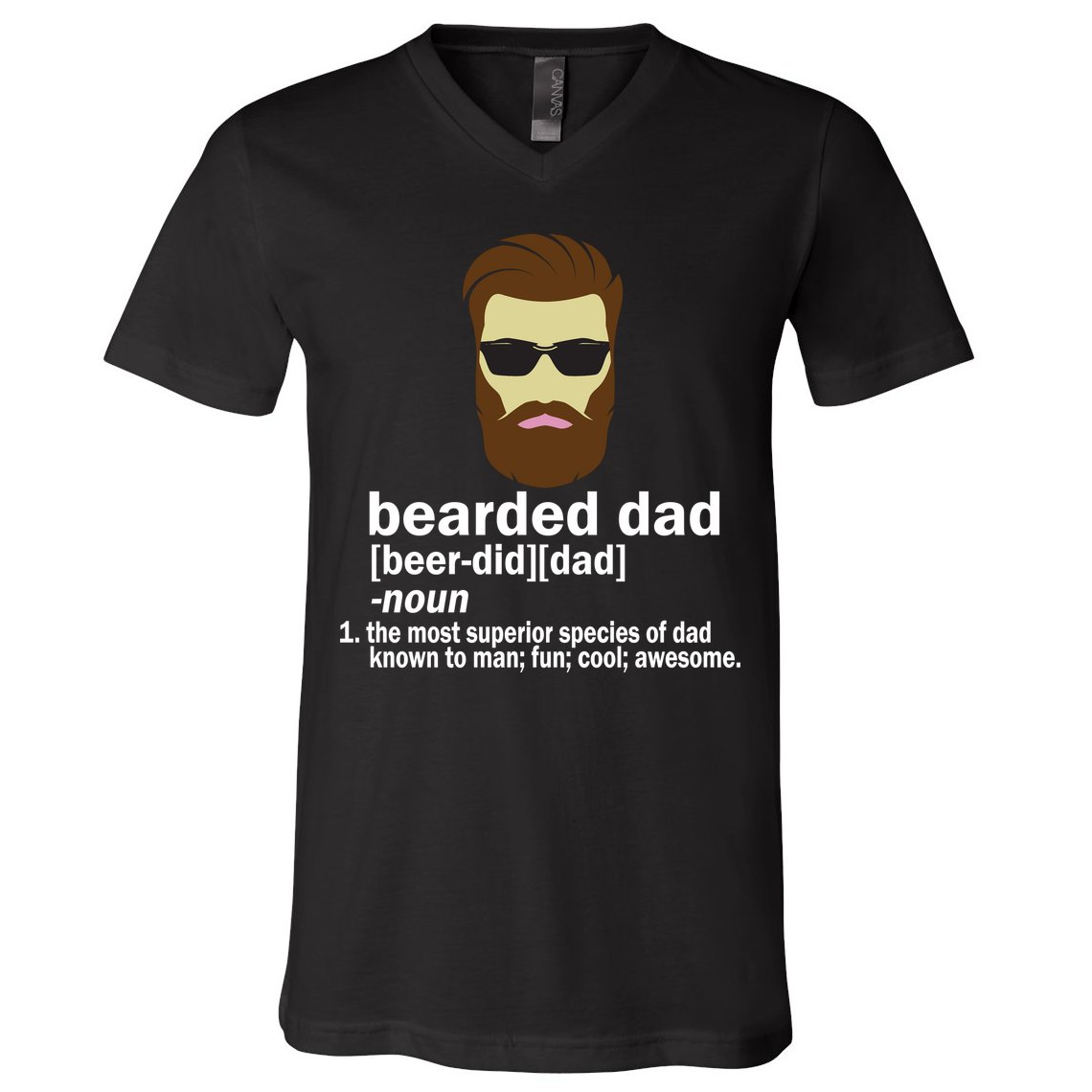 Funny Bearded Dad Definition  V-Neck T-Shirt