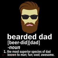 Funny Bearded Dad Definition  Button