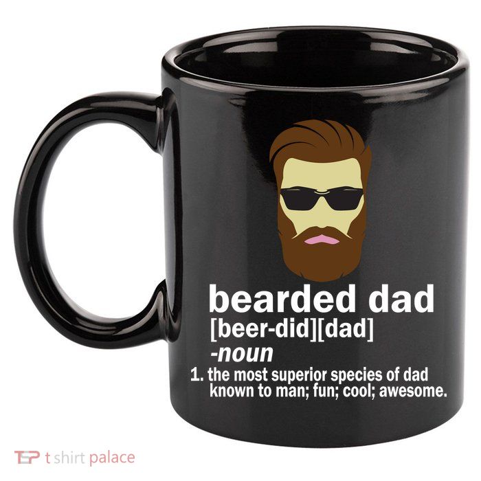 Funny Bearded Dad Definition  11oz C Handle Ceramic Mug