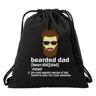 Funny Bearded Dad Definition  Drawstring Bag