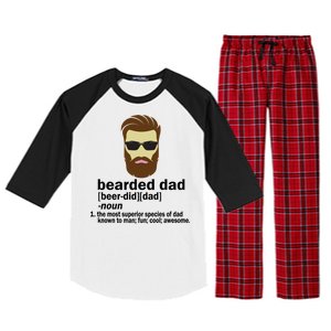 Funny Bearded Dad Definition  Raglan Sleeve Pajama Set