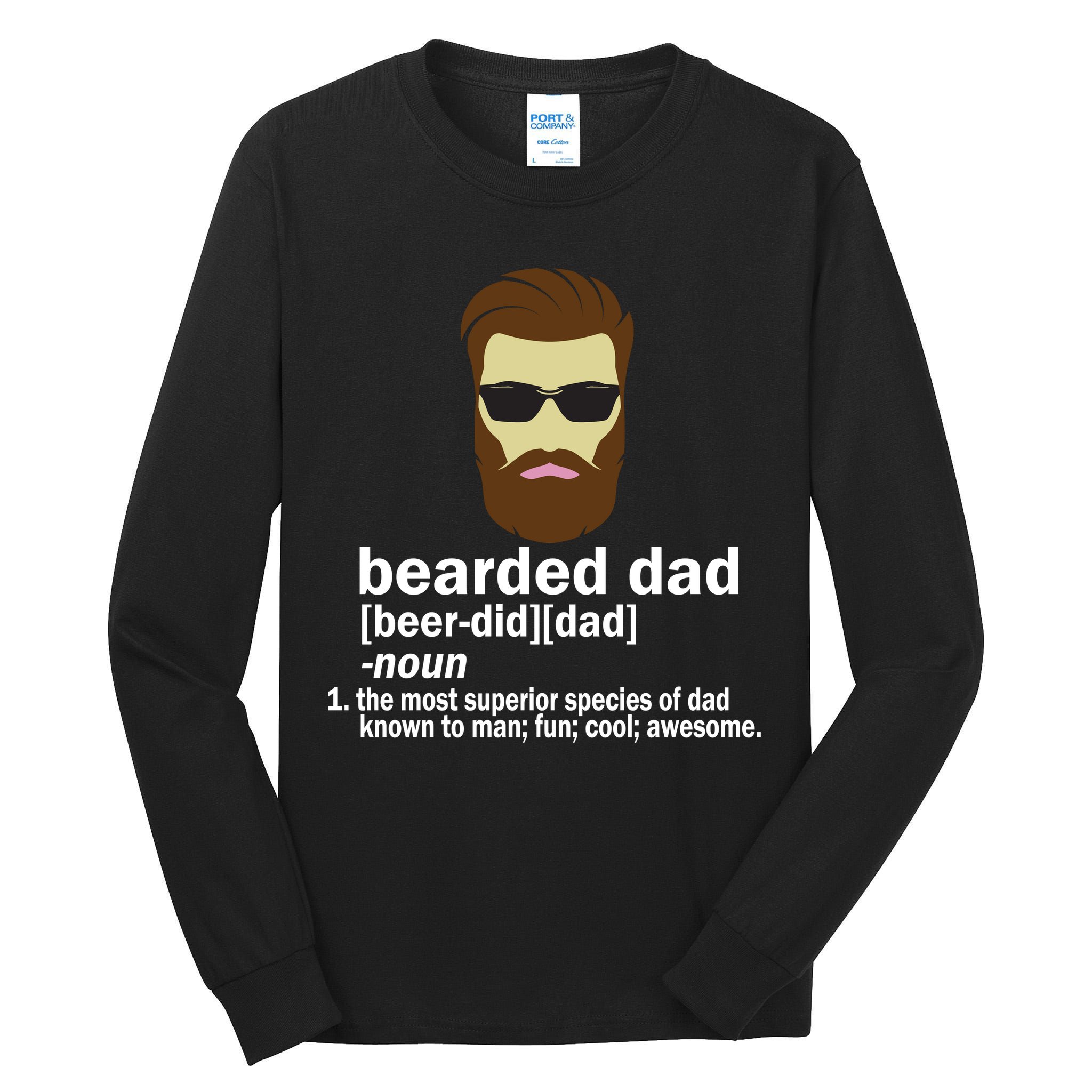Funny Bearded Dad Definition  Tall Long Sleeve T-Shirt