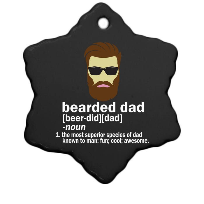 Funny Bearded Dad Definition  Ceramic Star Ornament