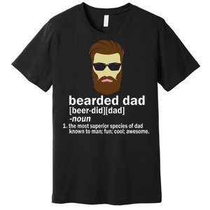 Funny Bearded Dad Definition  Premium T-Shirt