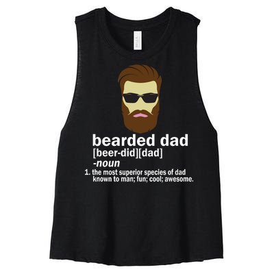 Funny Bearded Dad Definition  Women's Racerback Cropped Tank