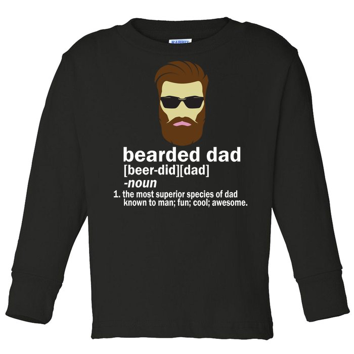 Funny Bearded Dad Definition  Toddler Long Sleeve Shirt