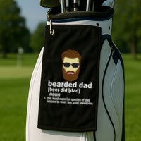 Funny Bearded Dad Definition  Golf Towel