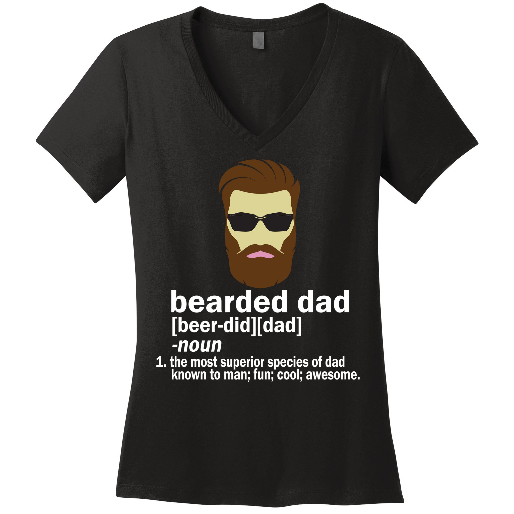 Funny Bearded Dad Definition  Women's V-Neck T-Shirt