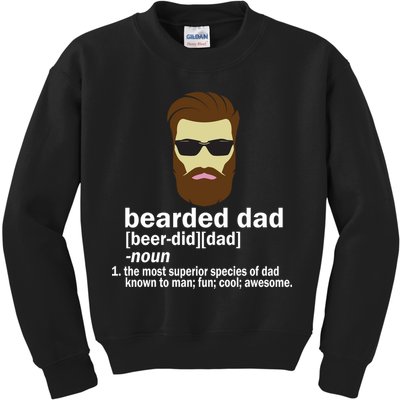Funny Bearded Dad Definition  Kids Sweatshirt