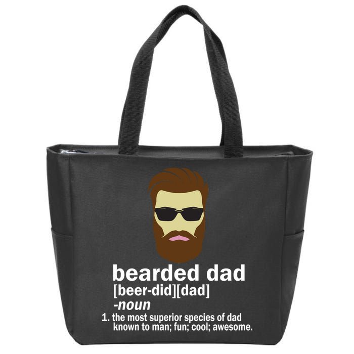 Funny Bearded Dad Definition  Zip Tote Bag