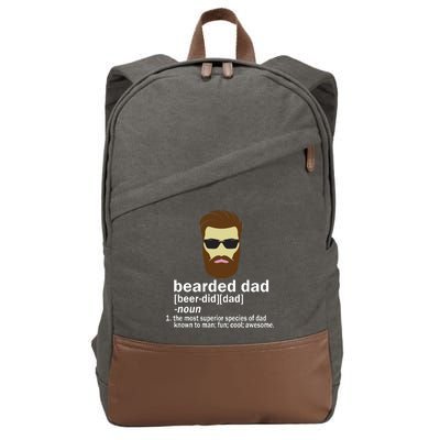 Funny Bearded Dad Definition  Cotton Canvas Backpack