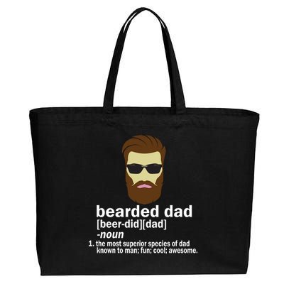 Funny Bearded Dad Definition  Cotton Canvas Jumbo Tote