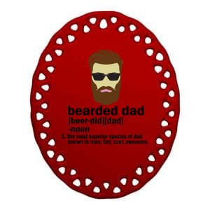 Funny Bearded Dad Definition  Ceramic Oval Ornament