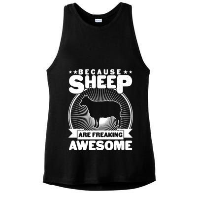 Funny Because Sheep Are Freaking Awesome Ladies PosiCharge Tri-Blend Wicking Tank
