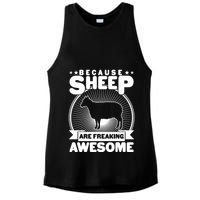Funny Because Sheep Are Freaking Awesome Ladies PosiCharge Tri-Blend Wicking Tank