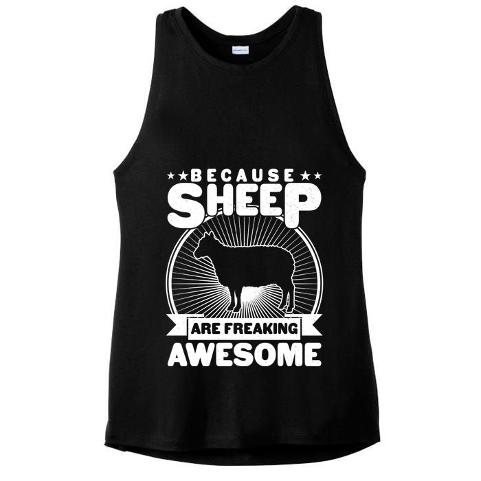 Funny Because Sheep Are Freaking Awesome Ladies PosiCharge Tri-Blend Wicking Tank