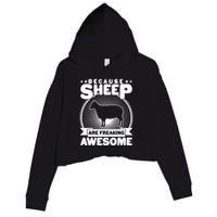 Funny Because Sheep Are Freaking Awesome Crop Fleece Hoodie