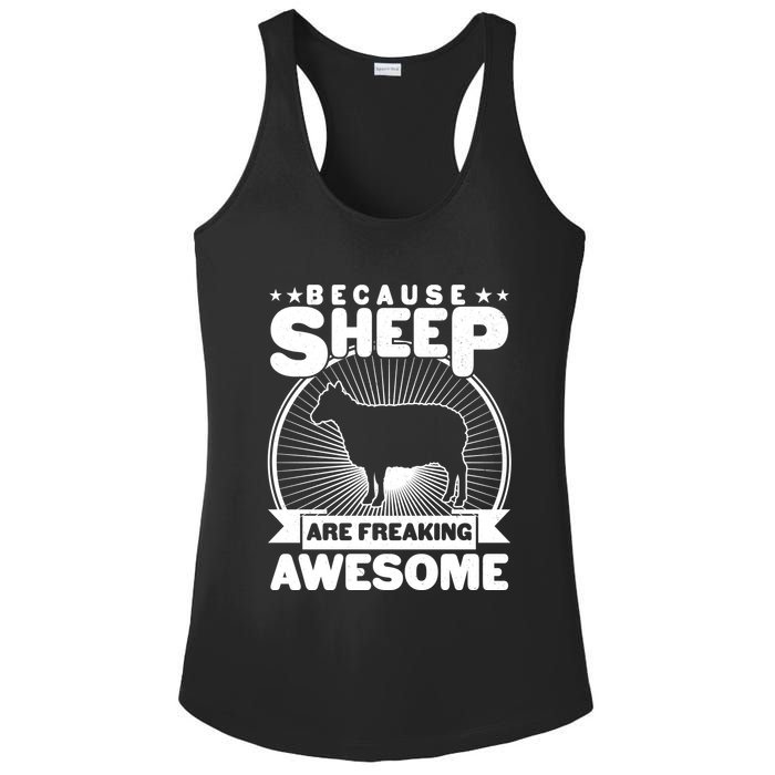 Funny Because Sheep Are Freaking Awesome Ladies PosiCharge Competitor Racerback Tank