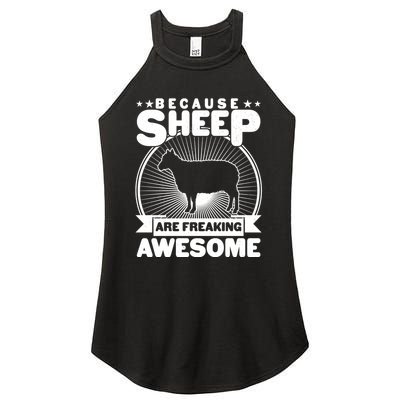 Funny Because Sheep Are Freaking Awesome Women's Perfect Tri Rocker Tank