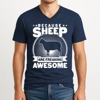 Funny Because Sheep Are Freaking Awesome V-Neck T-Shirt