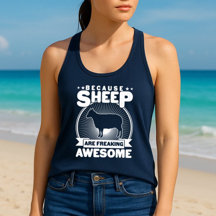 Funny Because Sheep Are Freaking Awesome Womens Tank Top