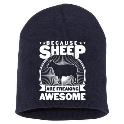 Funny Because Sheep Are Freaking Awesome Short Acrylic Beanie