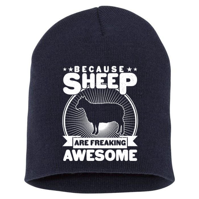 Funny Because Sheep Are Freaking Awesome Short Acrylic Beanie