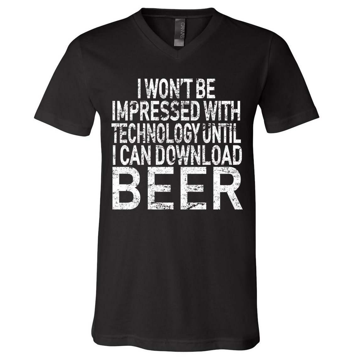 Funny Beer Drinker V-Neck T-Shirt