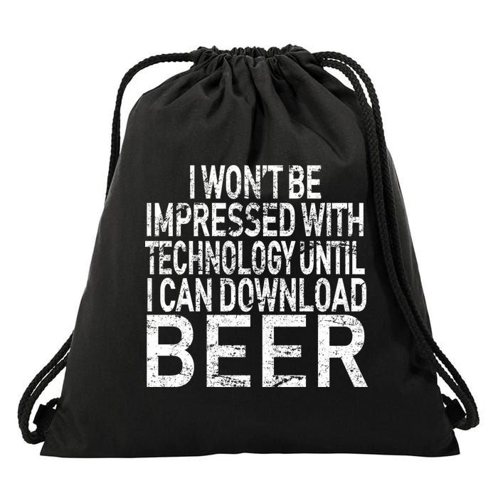Funny Beer Drinker Drawstring Bag