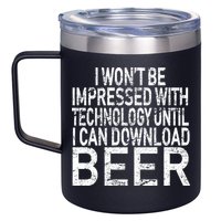 Funny Beer Drinker 12oz Stainless Steel Coffee Mug
