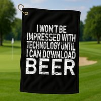 Funny Beer Drinker Golf Towel