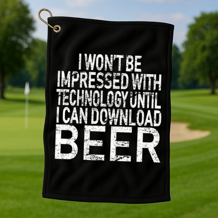 Funny Beer Drinker Golf Towel