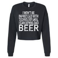 Funny Beer Drinker Cropped Pullover Crew