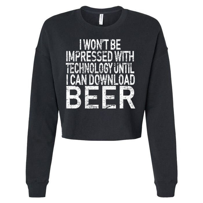 Funny Beer Drinker Cropped Pullover Crew