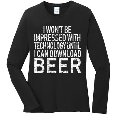 Funny Beer Drinker Ladies Long Sleeve Shirt